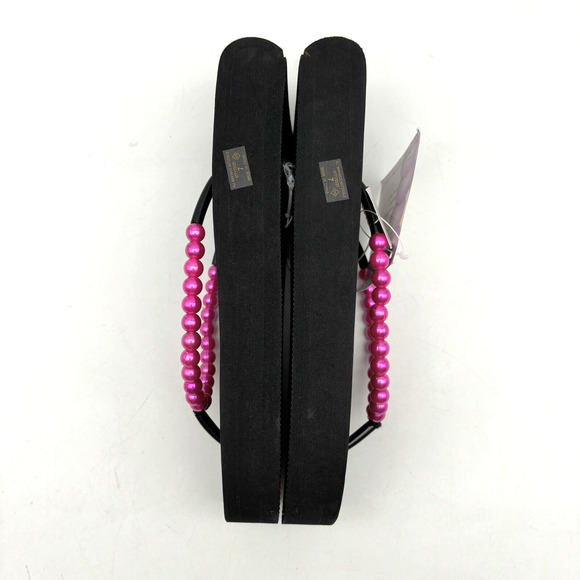 NWT Vintage 90s Y2K Xhilaration Platform Pink Pearl Strap Flip Flop Sandals 7 - Picture 13 of 16